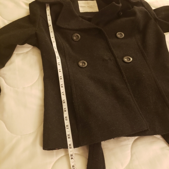 ZARA BASIC WOOL COAT JACKET DRESSY GREY GRAY BLACK - Picture 6 of 8